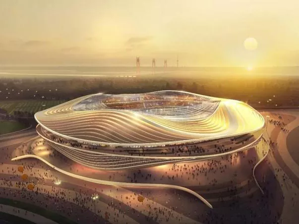 Struktur baja jembar gedhe kanggo stadion